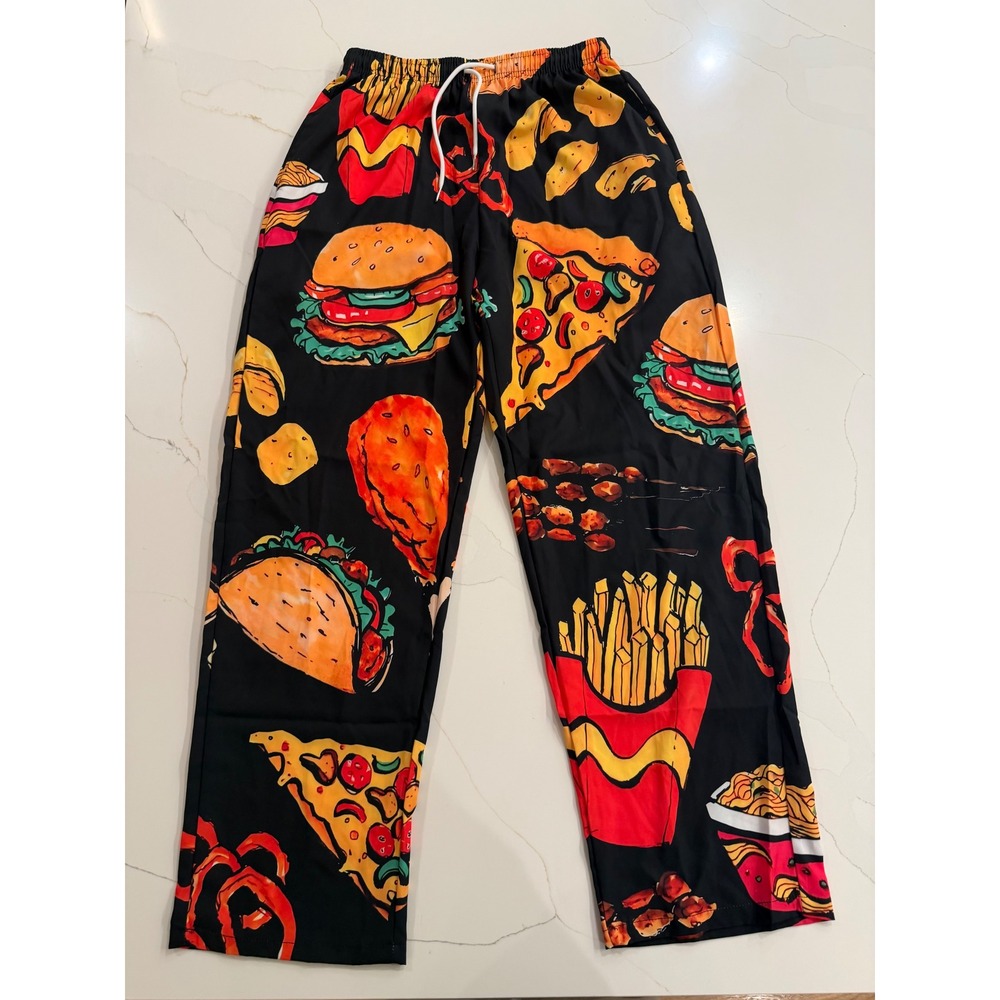 Mens‎ Fun Fast Food Print Pajama Pants Sleep Lounge Bottoms Size M